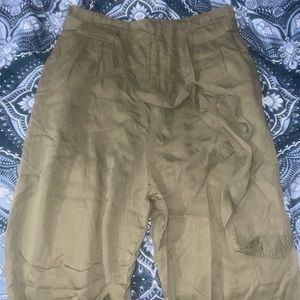 H&M super high rise green flowy pants.